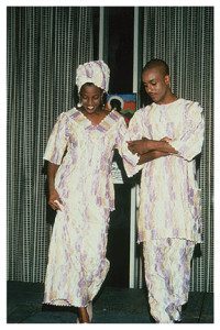 A man and woman standing next to each other.